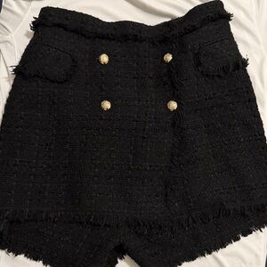 Zara Elegant Black Tweed Women Skort